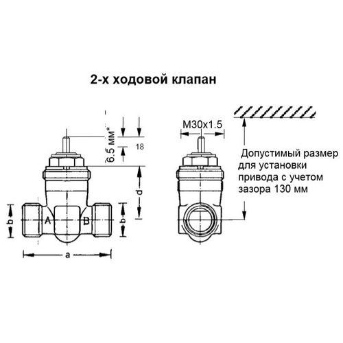 Клапан запорно-регулирующий Honeywell Ру16 Ду15 двухходовой линейный
