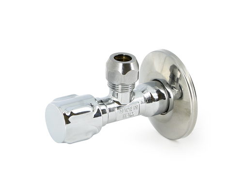 Вентиль Uni-fitt Н-обж 1/2" х 10 мм (3/8") для подключения бачков / смесителей, рукоятка металл