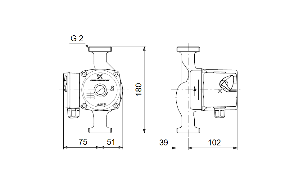 Насос Grundfos UPS32-30 180 1x230V 50Hz 9H