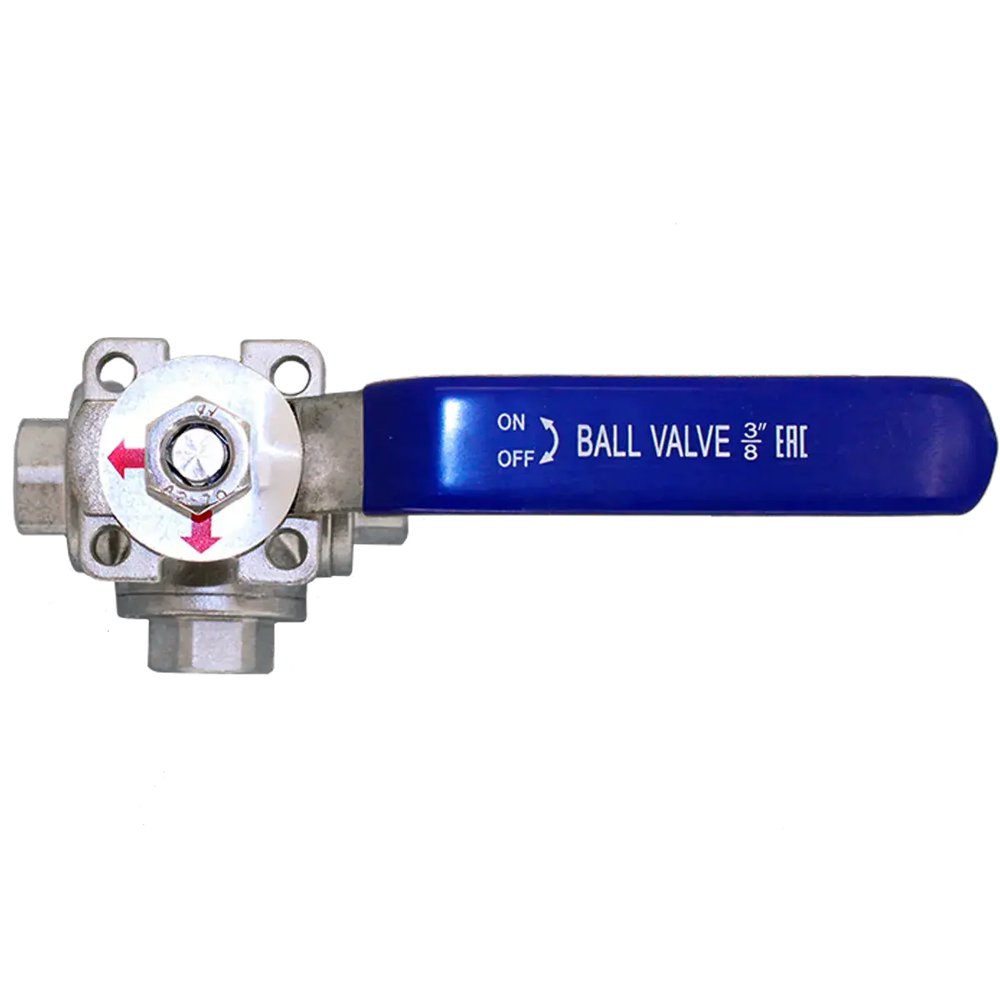 Кран шаровой Newkey трехходовой (L-тип) нержавеющий, AISI304 DN40 (1_1/2")  (CF8)  PN40