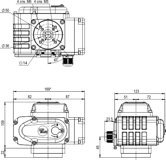 Привод электрический Kipvalve, 500Nm, 220VAC