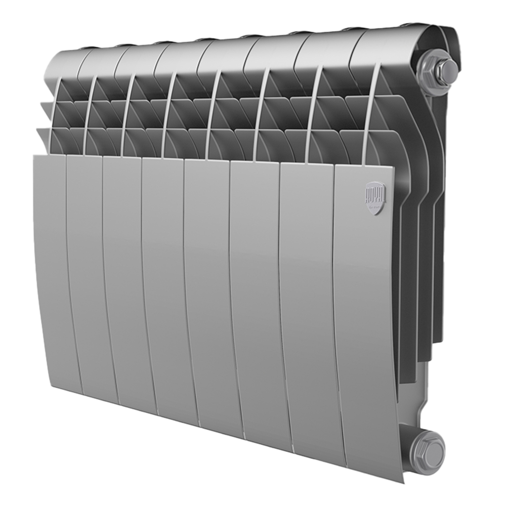Радиатор биметаллический Royal Thermo BiLiner 350 /Silver Satin (серебро) (8 секций)  350 мм