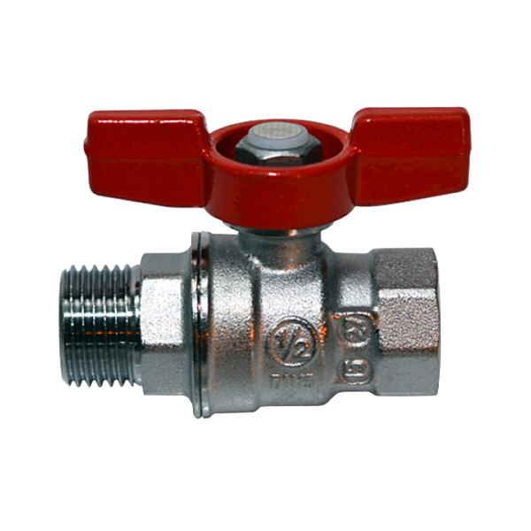 Кран шаровой Giacomini R854 1/2 ВН ручка-бабочка красная, хромированный