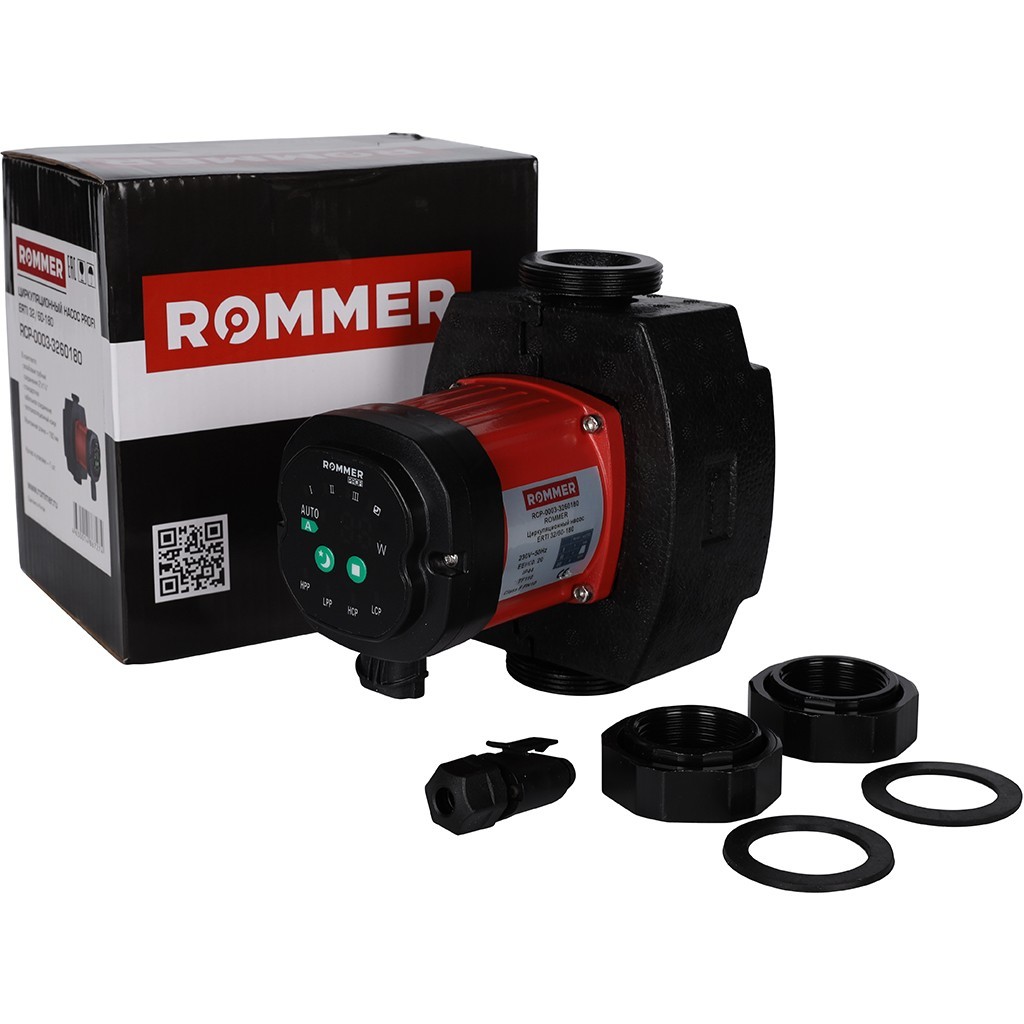 Циркуляционный насос ROMMER ERTI 32/60-180 с гайками и теплоизоляцией