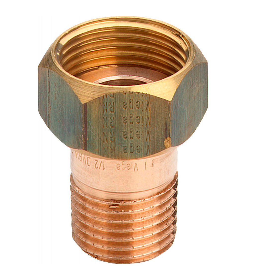 Переход на резьбовые соединения НВ 1/2" х 3/4", бронза Viega