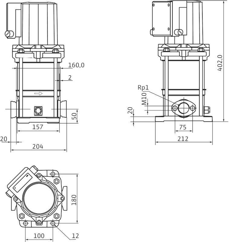 Насос Wilo MVIS204-1/16/K/3-400-50-2
