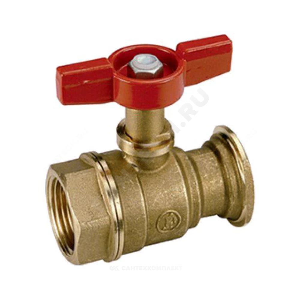 Кран шаровой с ручкой-бабочкой 1 1/4"F x 2" Giacomini