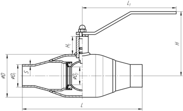 Шаровой кран полнопроходной Temper PN-25 DN-100