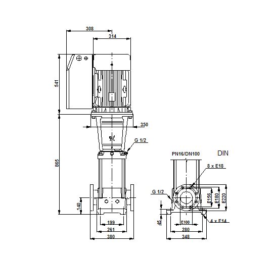 Насос Grundfos CRE 90-3 AN-F-A-E-HQQE 22,0kW 3x400V с датчиком давления