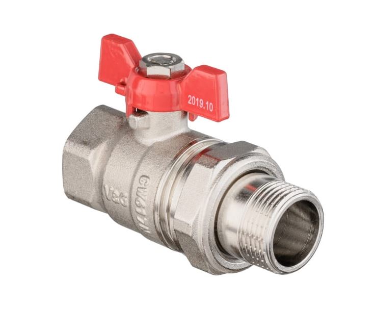 Кран шаровый с американкой с полусгоном ВН 1 бабочка (VG-104103) VALOGIN