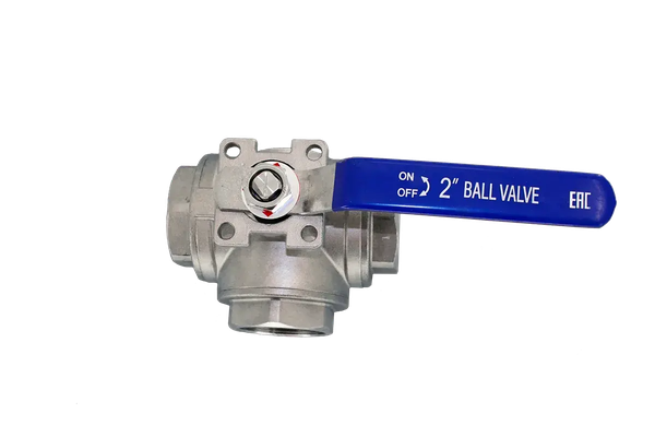 Кран шаровый трехходовой Newkey (T-тип) нержавеющий DN50 PN40