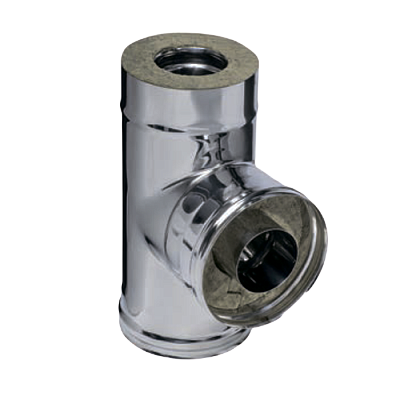 Сэндвич-тройник Ferrum 90° (430/0,5мм + нерж.) Ф150х250
