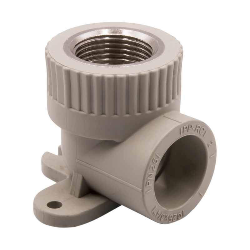 Уголок вн 20х1/2'' с креплением EVER® plast СЕРЫЙ