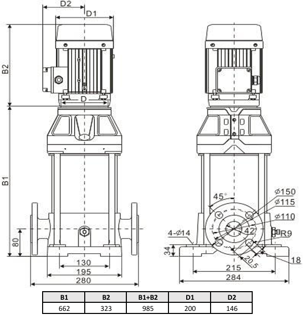 Многоступенчатый насос Wellmix CV 10-12-0-HQCV (3х380В, 4.0кВт, IE3)