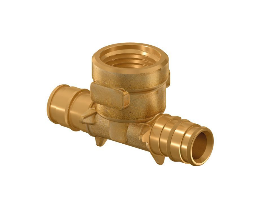 Тройник PE-X латунь радиальный Дн20х1/2"х20 ВР Q&E Uponor