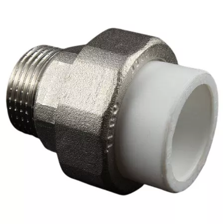 Муфта VALFEX PP-R бел комб разъем Дн25х1/2" НР д/рад