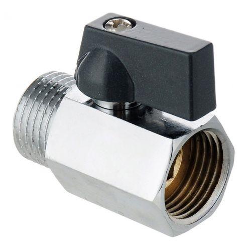 Кран шаровый MINI 1/2 хром (черная ручка) AQUALINK резьба внутренняя – внутренняя