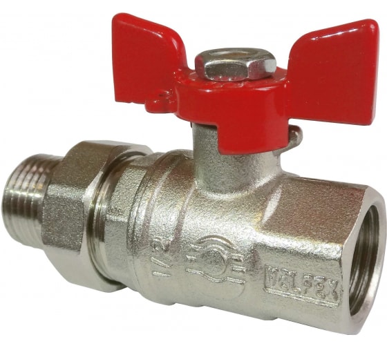 Кран шаровой Valfex PREMIUM для ВОДЫ с американкой 1/2" ВР/НР бабочка