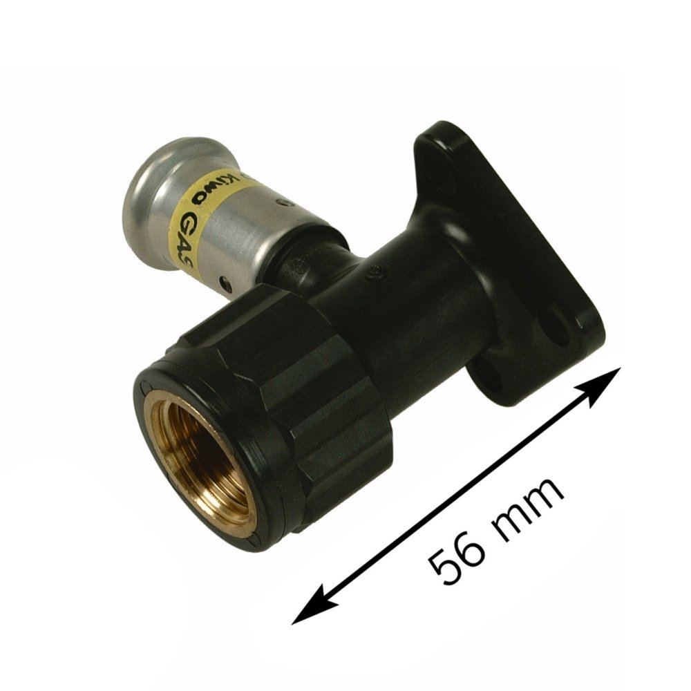 Водорозетка 16-1/2", Henco PKG, 2, пресс-резьба, вн., PVDF, с черной заглушкой, газ