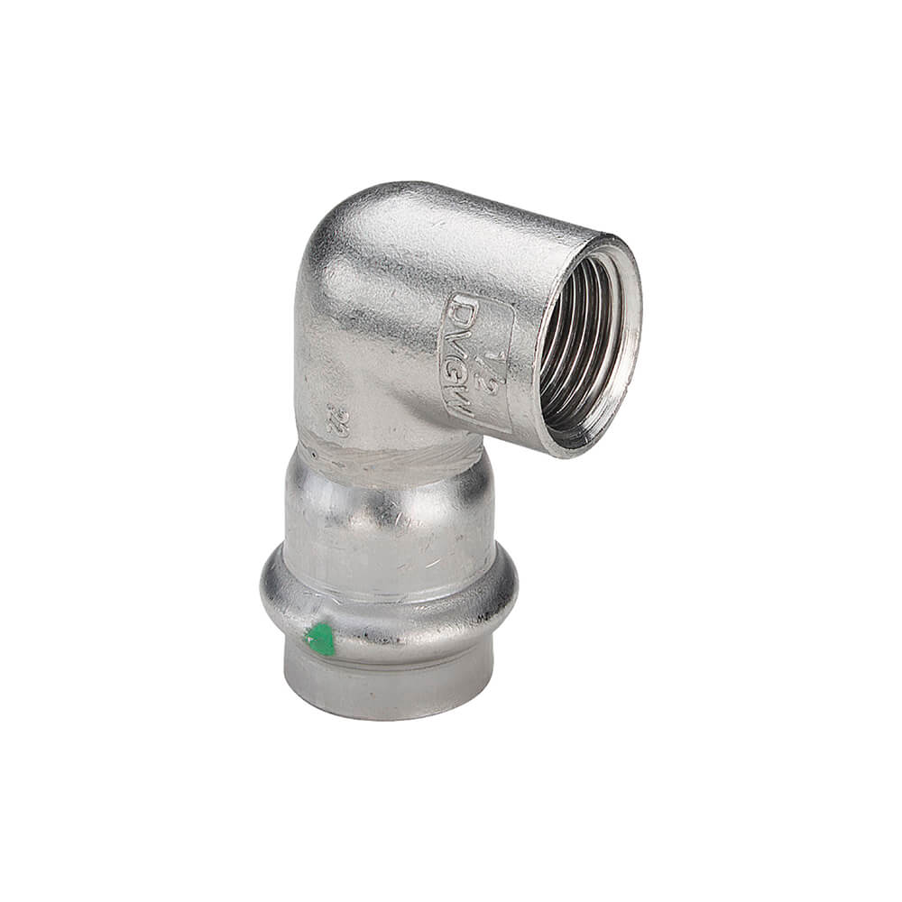 Угловой переход BP 90°, Viega, Sanpress Inox, c SC-Contur, 15 x 3/4", нержавеющая сталь, модель 2314.2