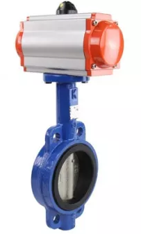 Затвор дисковый поворотный DN.ru WBV1413E-2W-Fb-H Ду40 Ру16, корпус - чугун GGG50, диск - чугун GGG40, уплотнение - EPDM, шток 9х9, F05, с пневмоприводом DN.ru PA-DA-065