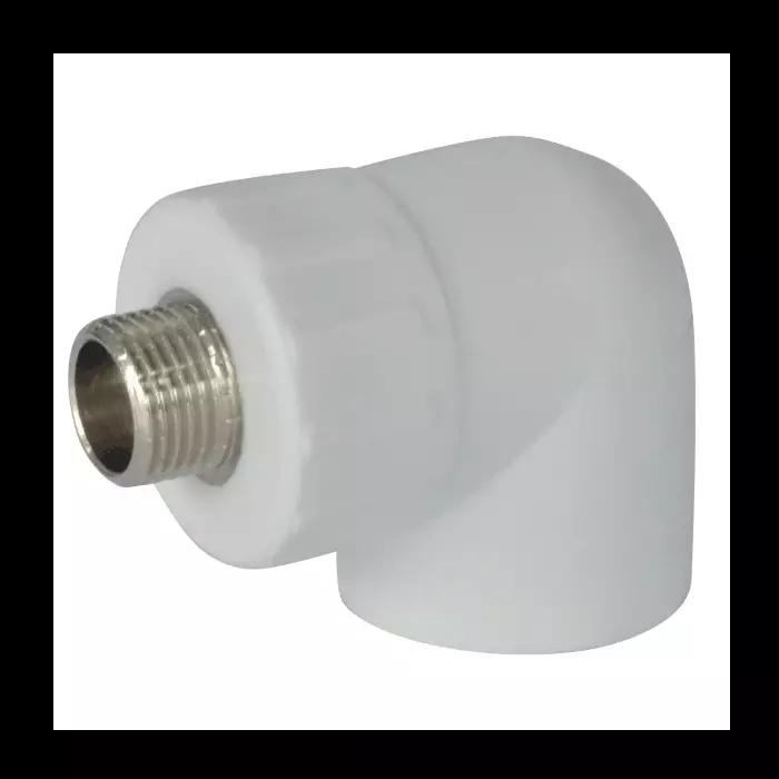 Угольник РосТурПласт PP-R бел комб Дн25х3/4" НР 10802