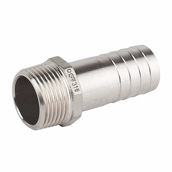 Штуцер под шланг GENEBRE 0399 02, DN008 (1/4")  PN20, корпус - AISI316 (CF8M)  НР