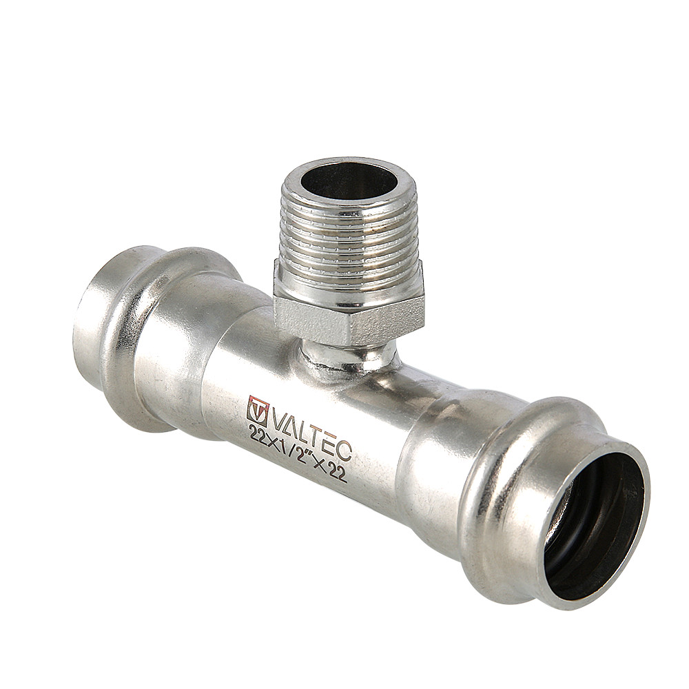 Фитинг Valtec из нержавеющей стали – пресс-тройник НР 35х1.0" VTi.933