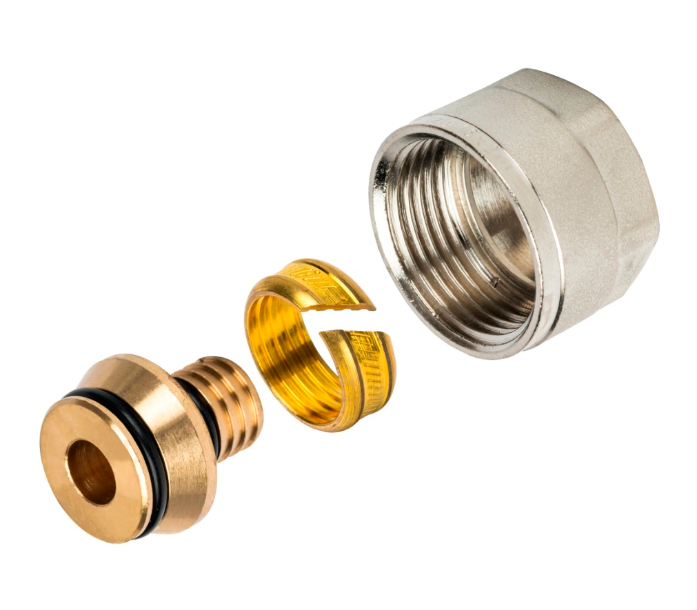 Резьбозажимное 16x2.0-1/2" General Fittings 5500, обжим-резьба, вн., латунь, евроконус
