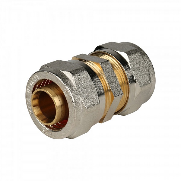 Муфта 32-26 General Fittings 5300 обжим-обжим, латунь никелированная