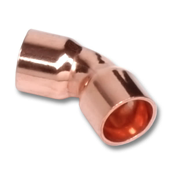 Отвод 45° Sanha 5000 DN22-22 пайка медь двухраструбный