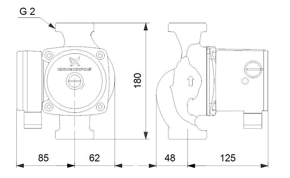 Насос Grundfos UPS32-80 N 180 1x230V 50Hz 9H