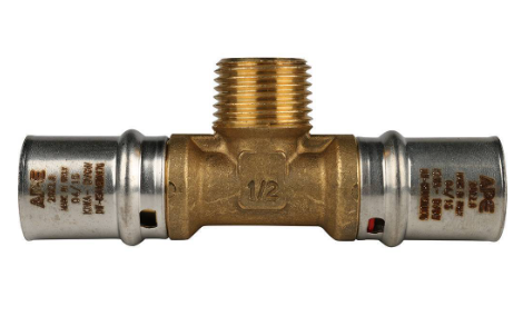 Тройник-пресс с наружной резьбой, тип SFP-0008, Stout Ду20х1/2х20