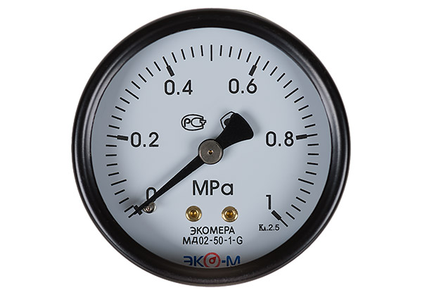 Манометр Экомера МД02-50мм 0..4бар G1\4 Осевой