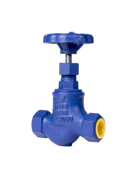 Вентиль запорный сальниковый Zetkama DN050, PN16, корпус - чугун GJL-250 (GG25)  ВР/ВР, штурвал