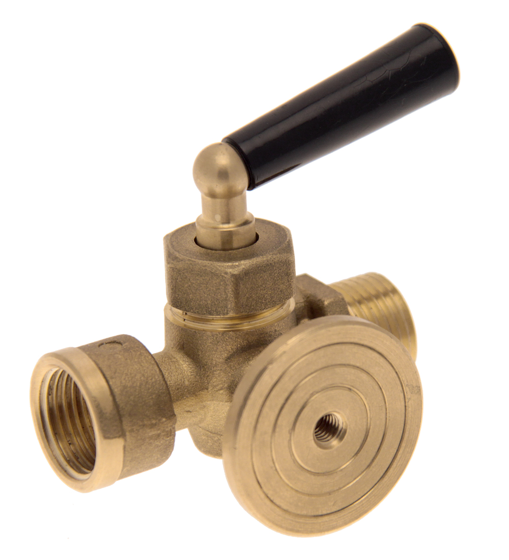 Шаровой кран FAR 1/2"НР-ВР с фланцем д/манометра