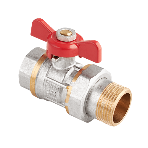 Кран шаровый полнопроходной с полусгоном MVI AquaHit 3/4" вн.-нар., бабочка (БГШ)