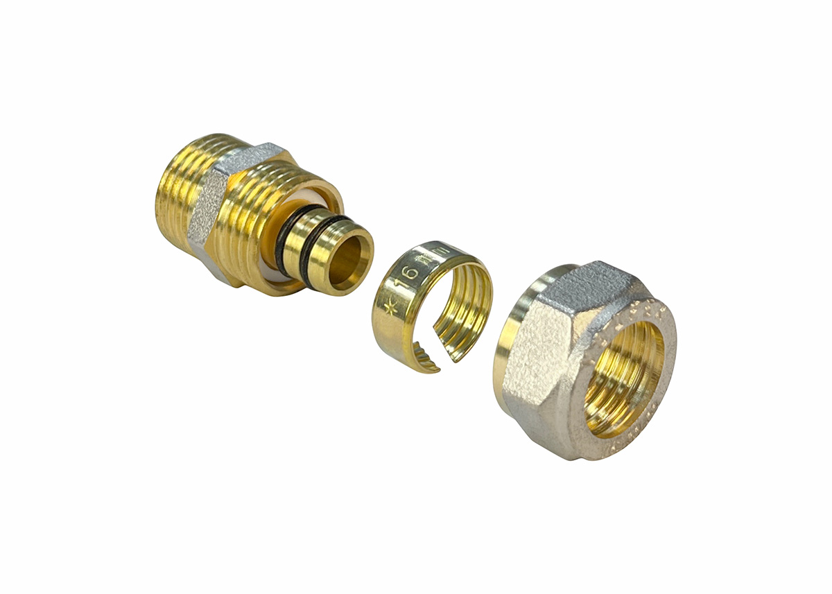 Соединитель VALFEX обжимной с переходом на НР 16 x 1/2" (360/20)