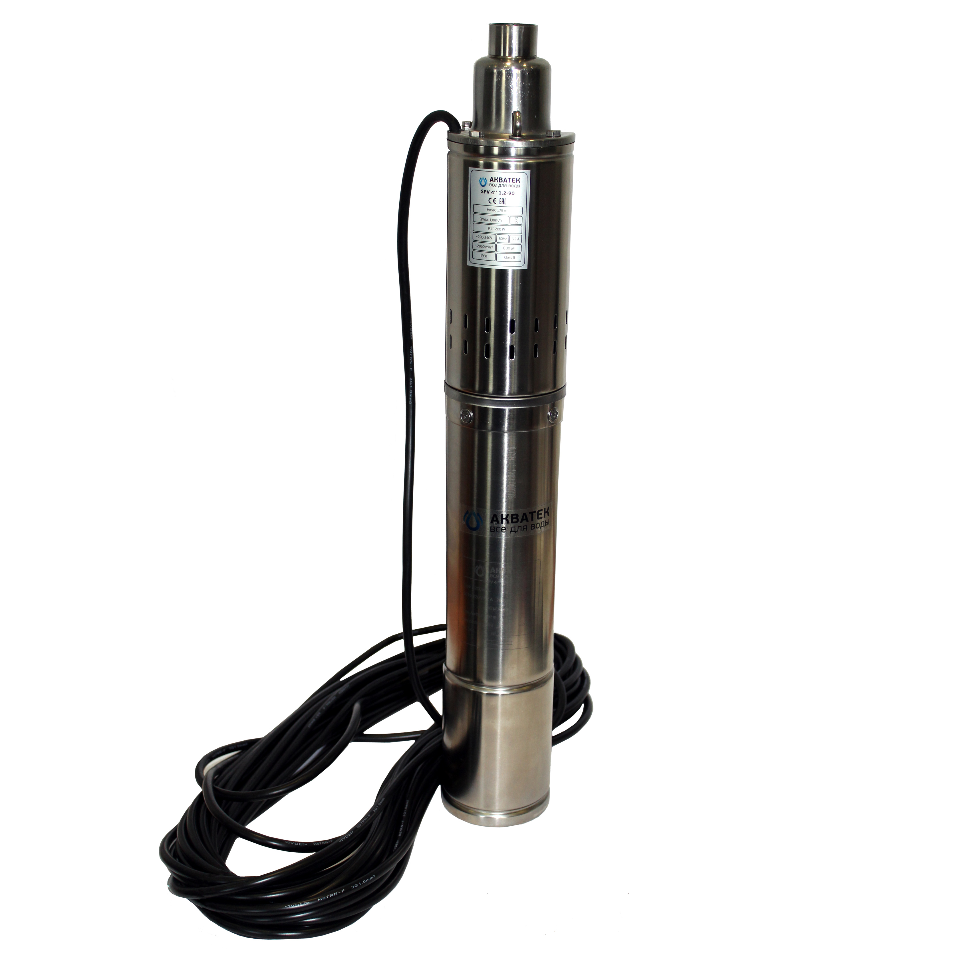 Насос скважинный винтовой Акватек SPV4" 1,2-90 с кабелем 20 м.