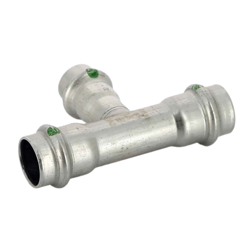 Тройник Sanpress Inox, с SC-Contur, нержавеющая сталь, 18 x 15 x 18 мм 435929 Viega