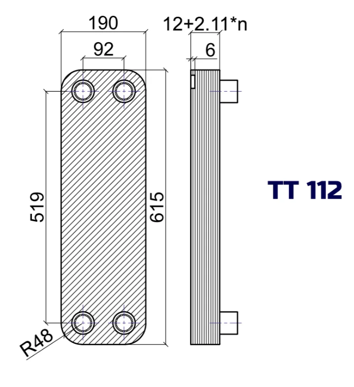 Теплообменник паяный ТТ ТТ112Q-60Н-4.5