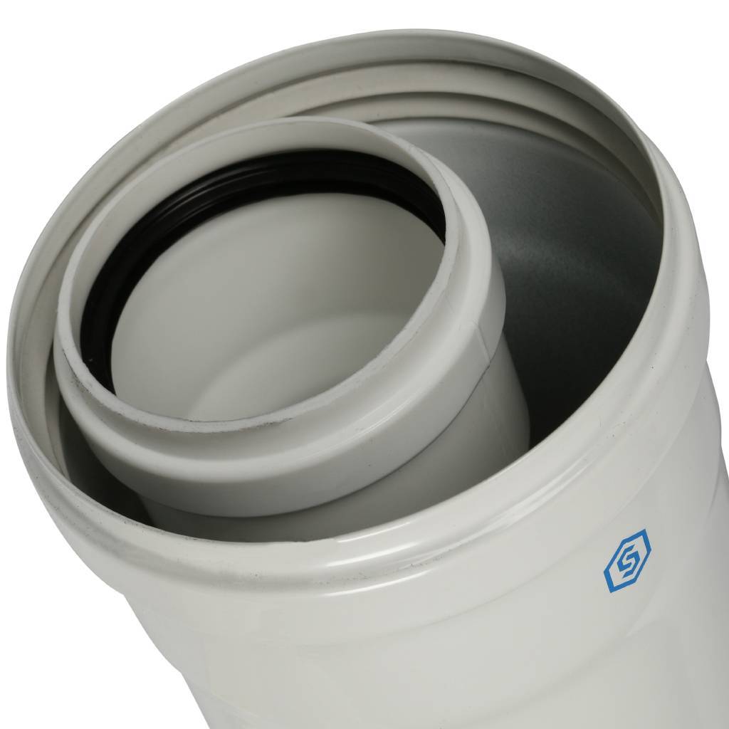 Элемент дымохода конденсационного Stout труба 2000 мм D60/100 м/п PP-FE