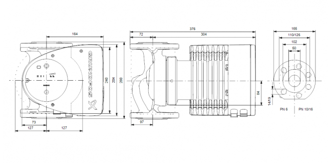 Насос Grundfos MAGNA1 65-120 F 340 1x230V PN6/10