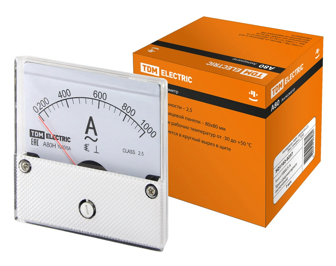 Амперметр TDM А80Н 1000А/5А-2,5, (без поверки)