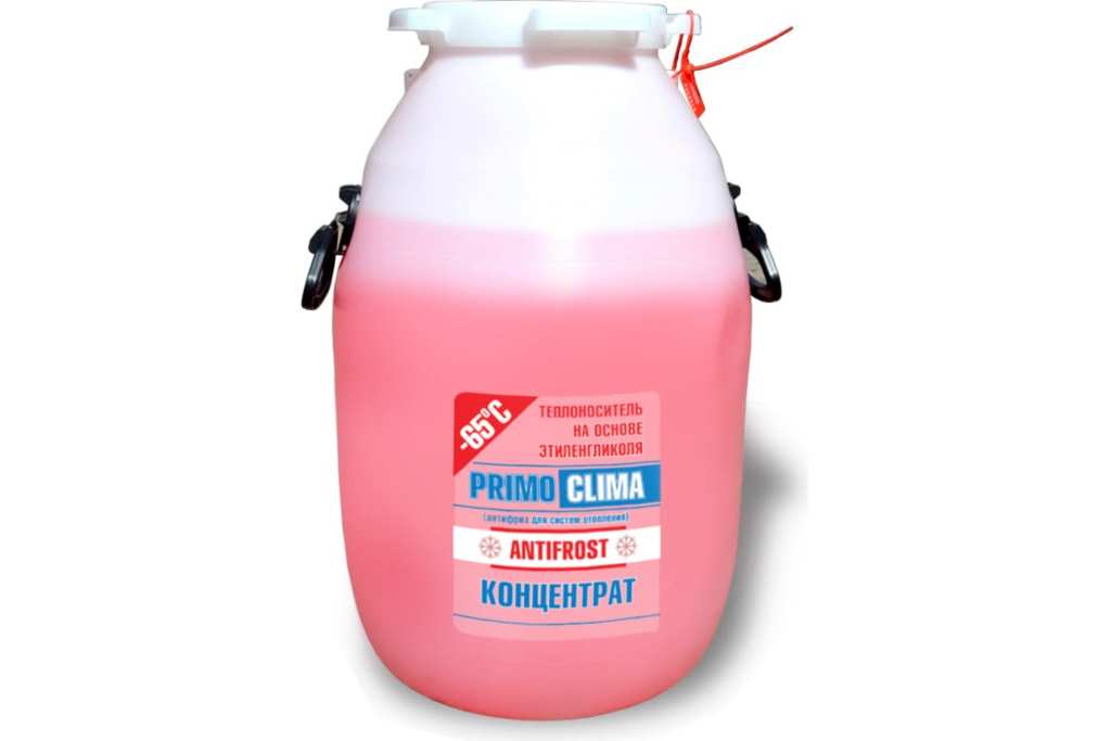 Теплоноситель Primoclima Antifrost концентрат (Этиленгликоль) -65C 50 кг бочка (цвет красный)