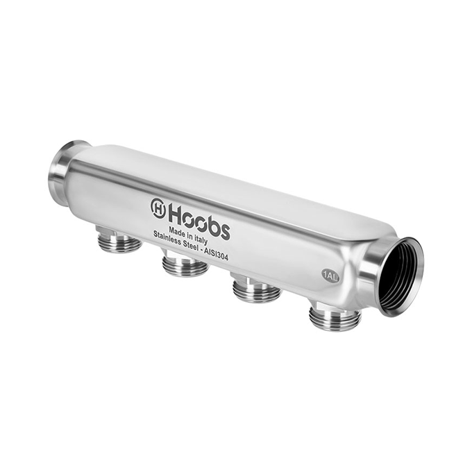 Коллектор Hoobs, нерж. ст., без регулировки, 1" х 3/4"-9 вых .