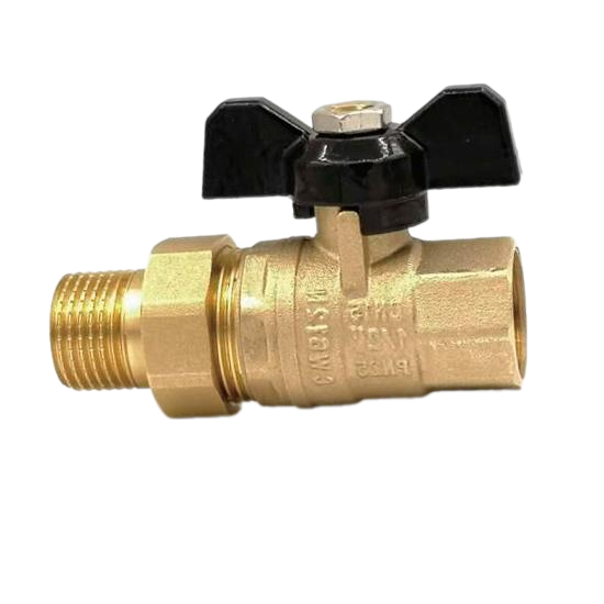 Кран шаровой Vieir с американкой 1/2" усилен. желтый