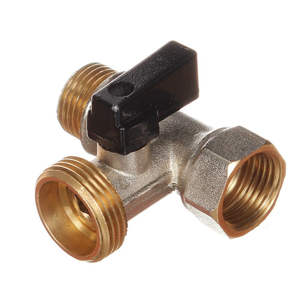 Кран шаровой MINI Frap 1/2 x 3/4" трехходовой типа «Т» ВР-НР-НР 1/2" x 3/4" x 1/2"