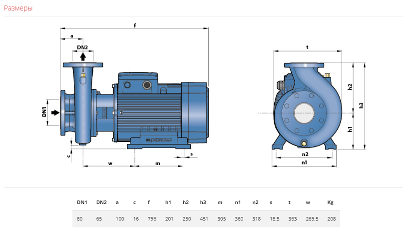 Насос Pedrollo F 65/250 С без контрфланцев