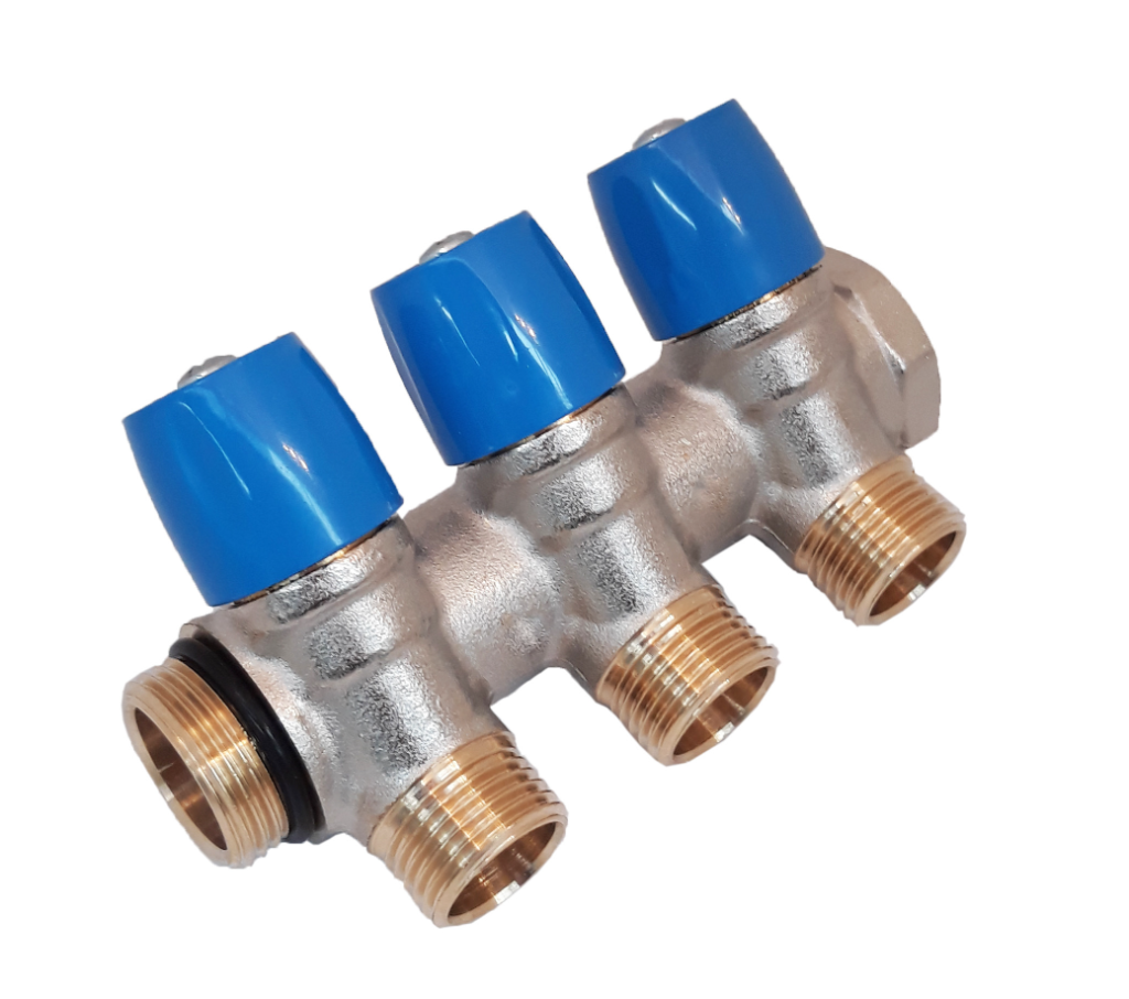 Коллектор General Fittings 6200 (3 выхода) синий вентиль